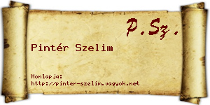 Pintér Szelim névjegykártya